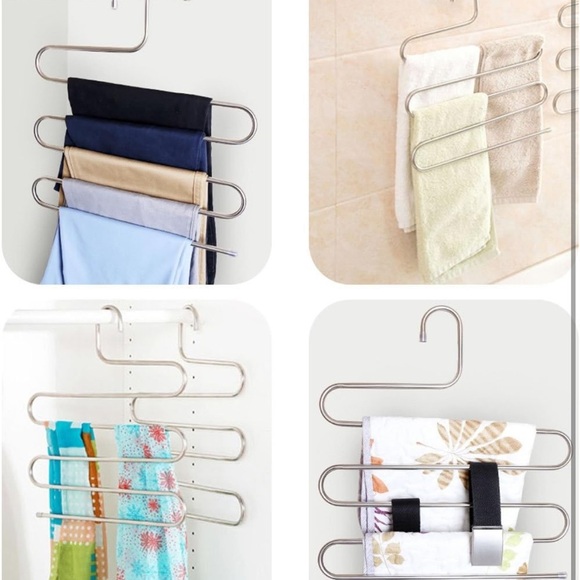 8-Pack Silver Stainless Steel S-Hangers Space-Saving,Closet Organizer - Picture 3 of 6